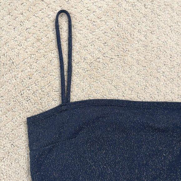 Reformation Isabella Top in Navy Sparkle Sleeveless Camisole Women’s Size Small - Picture 2 of 7